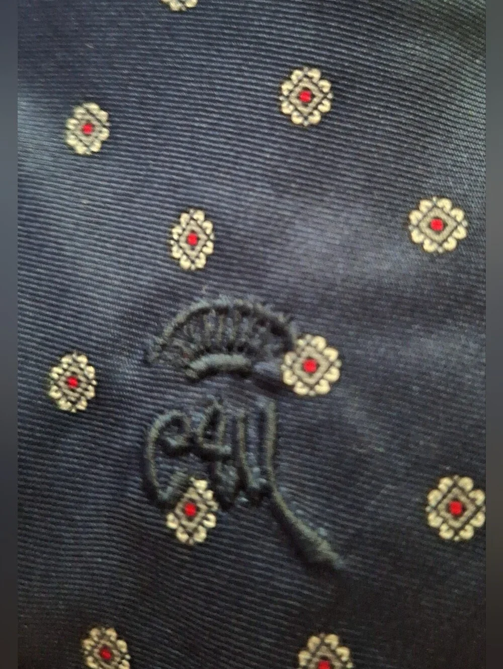 Classic Navy Tie with Subtle Dot Motif - Unbranded